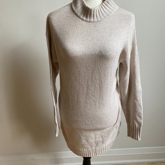 BP Women Long Sleeve Sweater Dress BNWOT Sz 2XSmall Beige Mock Neck New - Picture 2 of 7